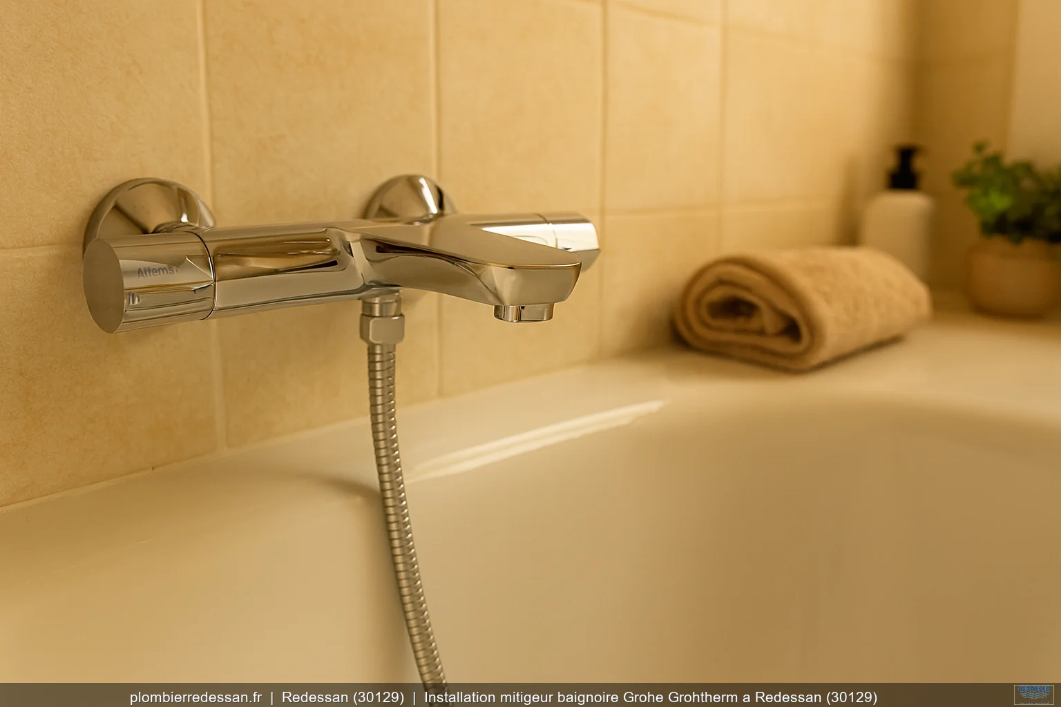 Installation mitigeur baignoire Grohe Grohtherm a Redessan (30129)
