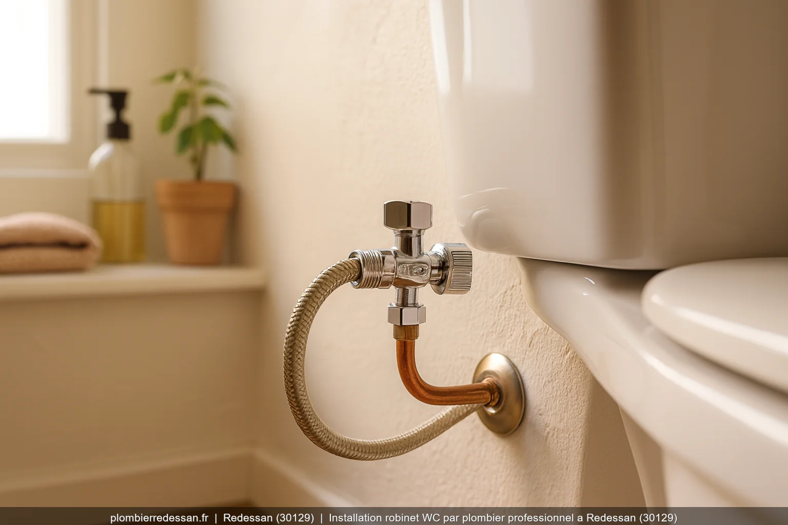 Installation robinet WC par plombier professionnel a Redessan (30129)